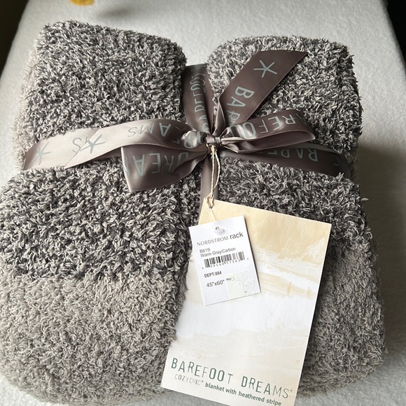 Barefoot Dreams CozyChic Luxe Heathered Stripe Throw Blanket